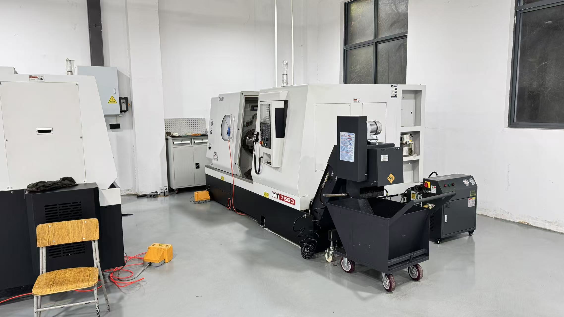 CNC lathe machining area
